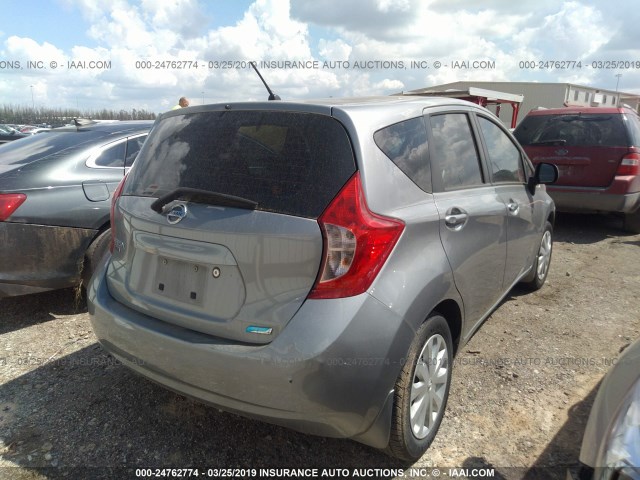 3N1CE2CP2EL437823 - 2014 NISSAN VERSA NOTE S/S PLUS/SV/SL GRAY photo 4