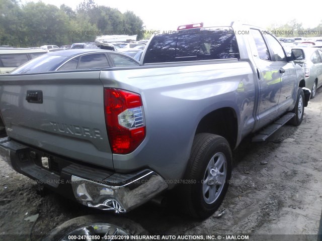 5TFRM5F18JX131081 - 2018 TOYOTA TUNDRA DOUBLE CAB SR/SR5 SILVER photo 4