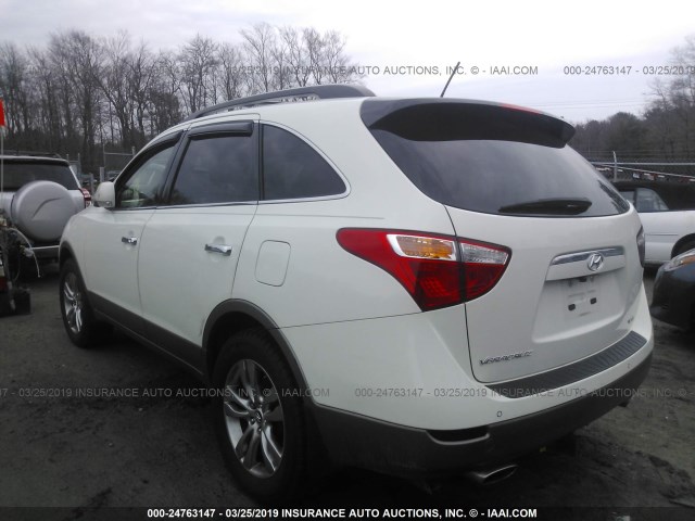 KM8NU4CC2CU196085 - 2012 HYUNDAI VERACRUZ GLS/LIMITED WHITE photo 3