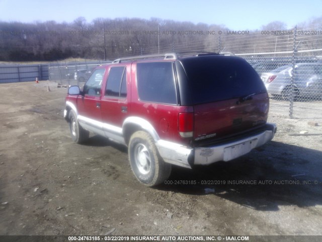 1GNDT13W4V2218041 - 1997 CHEVROLET BLAZER BURGUNDY photo 3