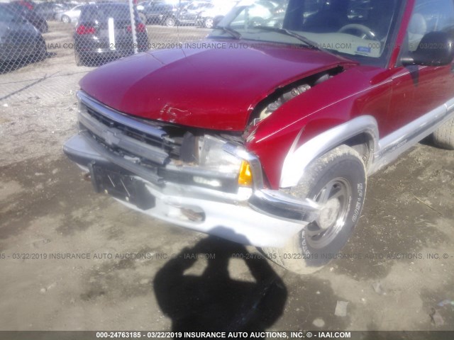 1GNDT13W4V2218041 - 1997 CHEVROLET BLAZER BURGUNDY photo 6