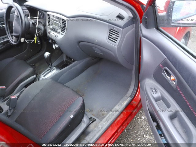 KNADE123786322396 - 2008 KIA RIO LX/SX RED photo 5