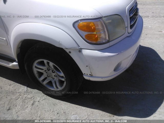 5TDBT48A62S071160 - 2002 TOYOTA SEQUOIA LIMITED WHITE photo 6