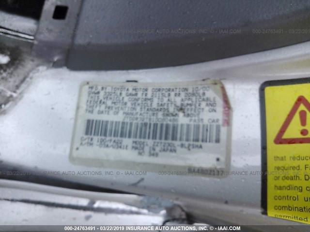 JTDDR32T810080486 - 2001 TOYOTA CELICA GT SILVER photo 9