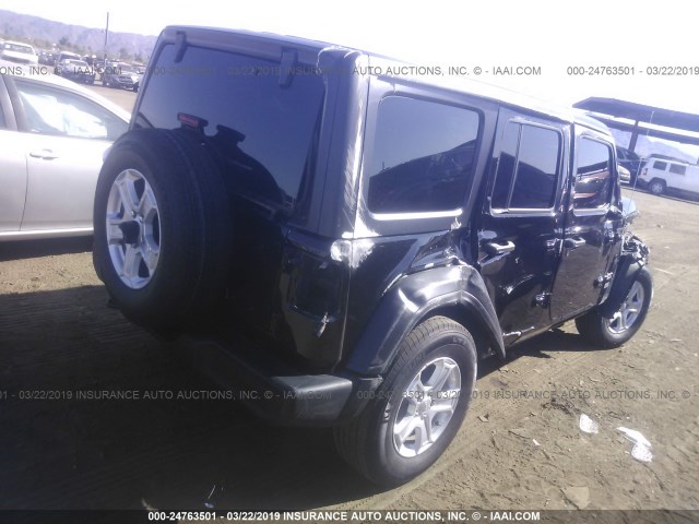 1C4HJXDG8JW124449 - 2018 JEEP WRANGLER UNLIMITE SPORT BLACK photo 4