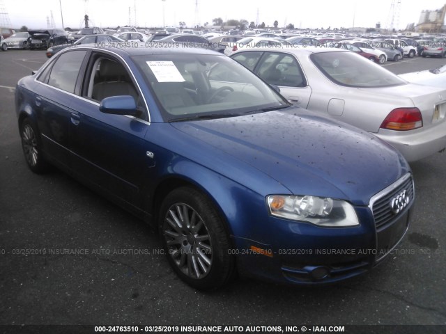 WAUAF78E36A199783 - 2006 AUDI A4 2/TURBO BLUE photo 1