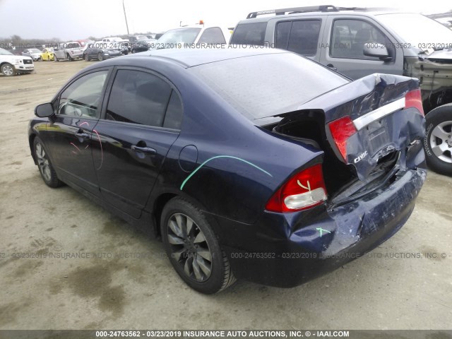 19XFA16919E010222 - 2009 HONDA CIVIC EXL BLUE photo 3