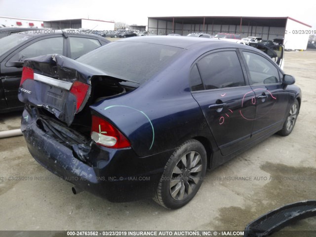 19XFA16919E010222 - 2009 HONDA CIVIC EXL BLUE photo 4