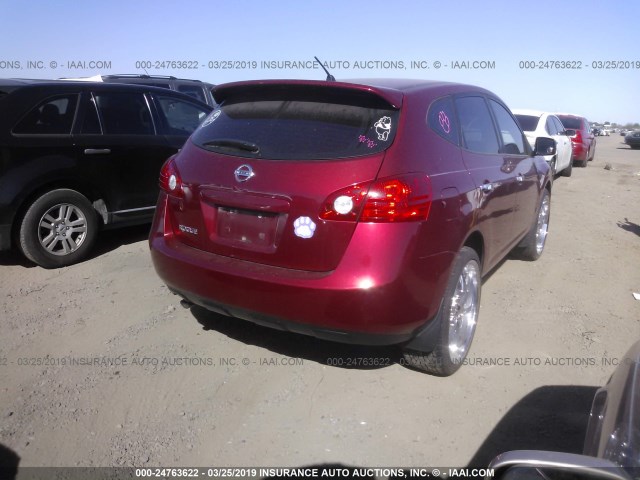 JN8AS5MT2AW011939 - 2010 NISSAN ROGUE S/SL/KROM RED photo 4