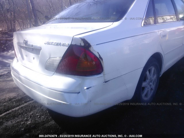 4T1BF28B01U116684 - 2001 TOYOTA AVALON XL/XLS WHITE photo 6