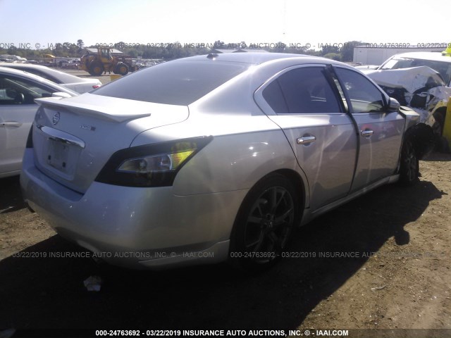 1N4AA5AP7EC484383 - 2014 NISSAN MAXIMA S/SV SILVER photo 4