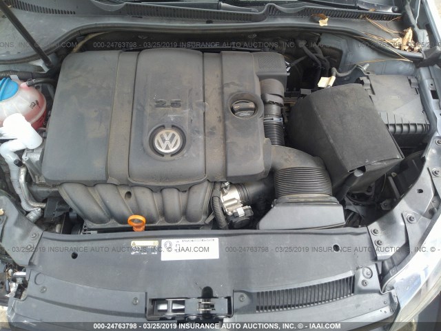 WVWDA7AJ4BW169288 - 2011 VOLKSWAGEN GOLF SILVER photo 10