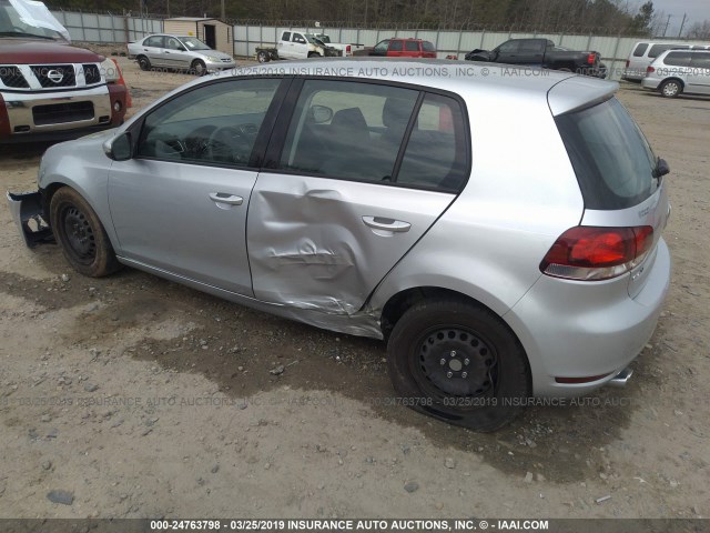 WVWDA7AJ4BW169288 - 2011 VOLKSWAGEN GOLF SILVER photo 3