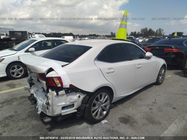 JTHBF1D23F5049423 - 2015 LEXUS IS WHITE photo 4