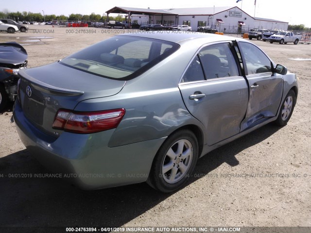 4T1BE46K07U651007 - 2007 TOYOTA CAMRY NEW GENERAT CE/LE/XLE/SE GREEN photo 4