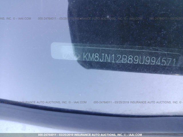 KM8JN12B89U994571 - 2009 HYUNDAI TUCSON SE/LIMITED BLACK photo 9