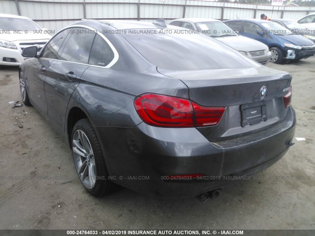 WBA4J1C53KBM18701 - 2019 BMW 430I GRAN COUPE GRAY photo 3