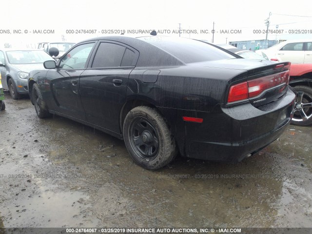 2C3CDXAG2EH367138 - 2014 DODGE CHARGER POLICE BLACK photo 3