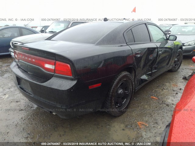 2C3CDXAG2EH367138 - 2014 DODGE CHARGER POLICE BLACK photo 4