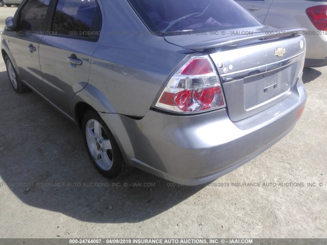 KL1TG56647B060774 - 2007 CHEVROLET AVEO LT SILVER photo 6