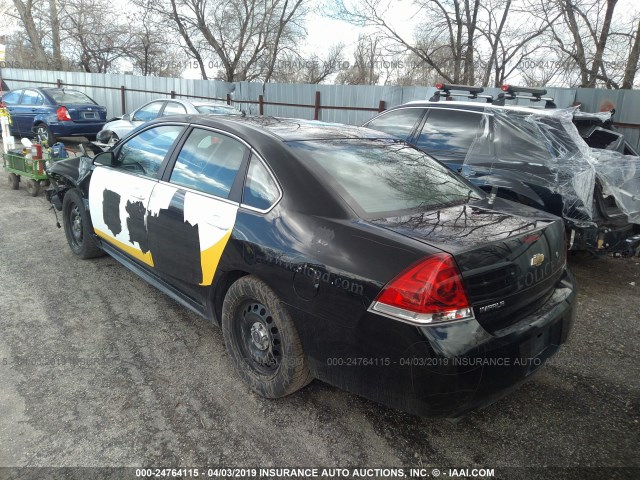 2G1WD5E30C1149282 - 2012 CHEVROLET IMPALA POLICE BLACK photo 3