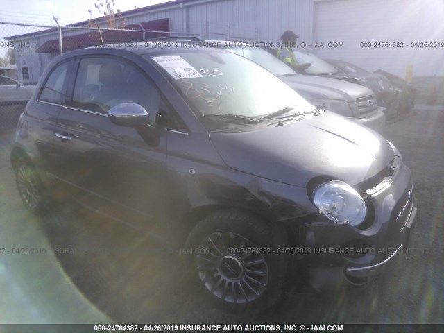 3C3CFFCR6CT183926 - 2012 FIAT 500 LOUNGE GRAY photo 1