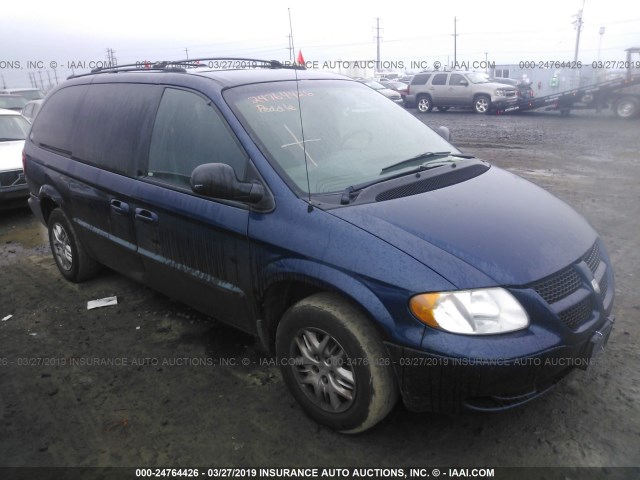 1B4GP44312B617630 - 2002 DODGE GRAND CARAVAN SPORT BLUE photo 1