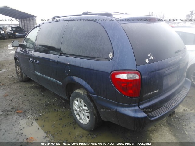 1B4GP44312B617630 - 2002 DODGE GRAND CARAVAN SPORT BLUE photo 3