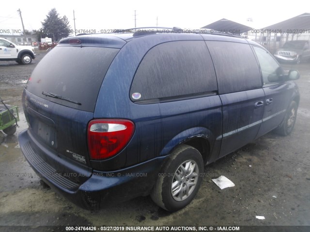 1B4GP44312B617630 - 2002 DODGE GRAND CARAVAN SPORT BLUE photo 4