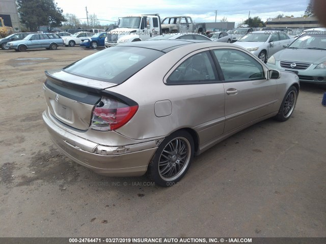 WDBRN64J94A600528 - 2004 MERCEDES-BENZ C 320 SPORT COUPE Champagne photo 4