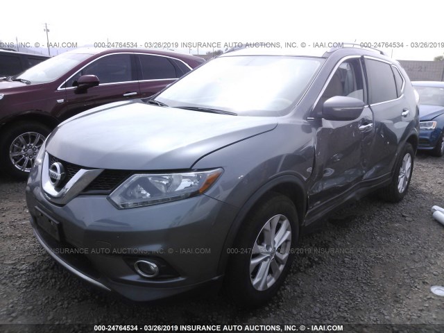 5N1AT2MT4FC915089 - 2015 NISSAN ROGUE S/SL/SV GRAY photo 2