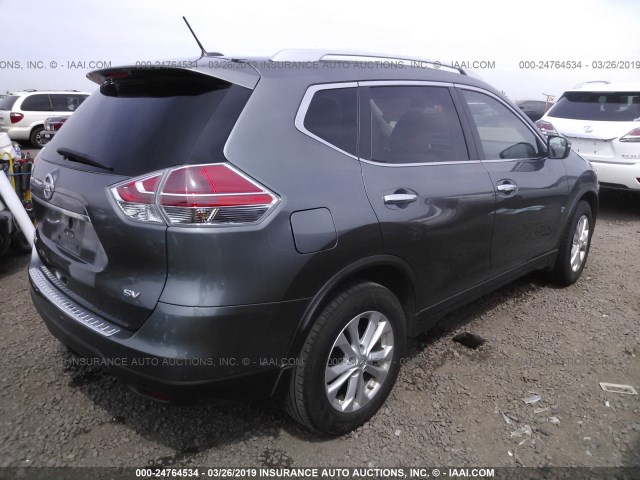 5N1AT2MT4FC915089 - 2015 NISSAN ROGUE S/SL/SV GRAY photo 4