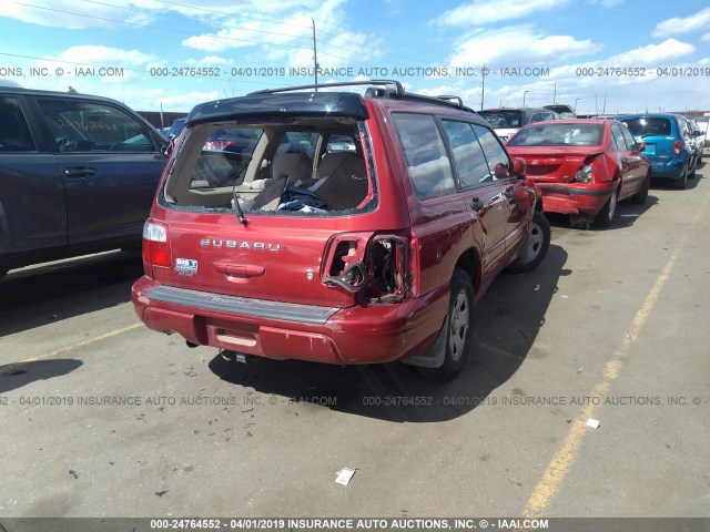 JF1SF65682H738131 - 2002 SUBARU FORESTER S RED photo 4