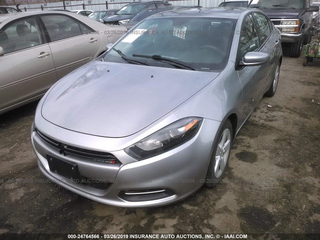 1C3CDFBB3FD351624 - 2015 DODGE DART SXT SILVER photo 2