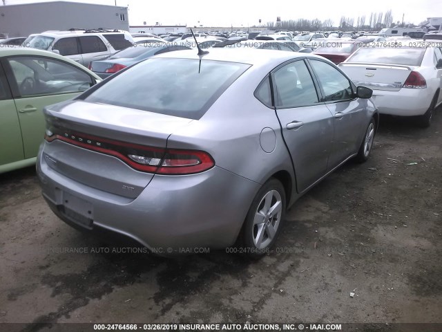 1C3CDFBB3FD351624 - 2015 DODGE DART SXT SILVER photo 4