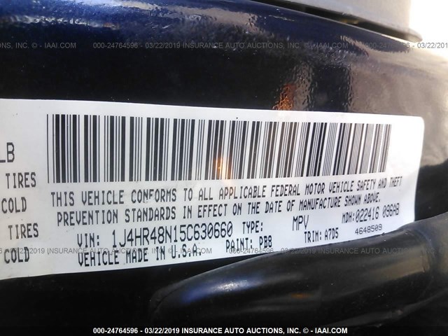 1J4HR48N15C630660 - 2005 JEEP GRAND CHEROKEE LAREDO/COLUMBIA/FREEDOM 蓝色 照片 9