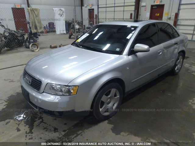 WAULC68E42A310928 - 2002 AUDI A4 1.8T QUATTRO SILVER photo 2