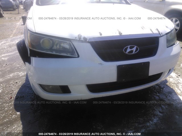 5NPEU46F97H172361 - 2007 HYUNDAI SONATA SE/LIMITED WHITE photo 6