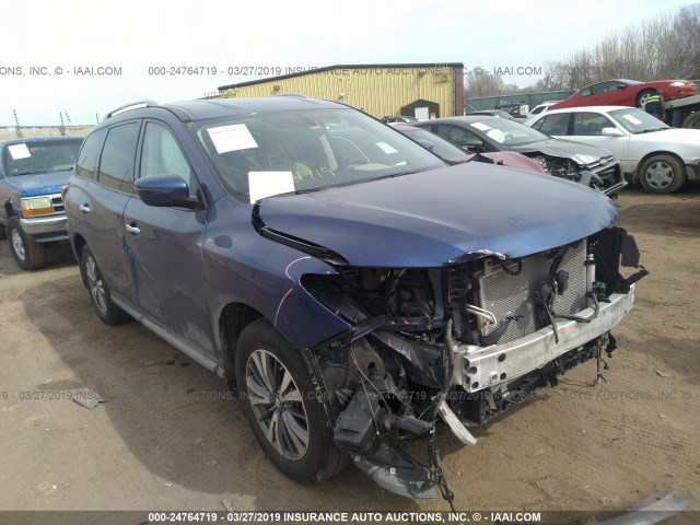 5N1DR2MM6HC624388 - 2017 NISSAN PATHFINDER S/SV/SL/PLATINUM BLUE photo 1