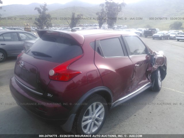 JN8AF5MR8BT000312 - 2011 NISSAN JUKE S/SV/SL RED photo 4