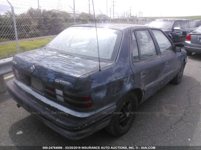 1B3BP48K8KN635461 - 1989 DODGE SHADOW BLUE photo 4