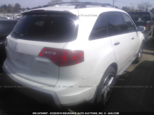 2HNYD28467H537594 - 2007 ACURA MDX TECHNOLOGY WHITE photo 4