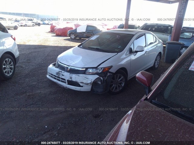 19XFB2F99CE317373 - 2012 HONDA CIVIC EXL WHITE photo 2