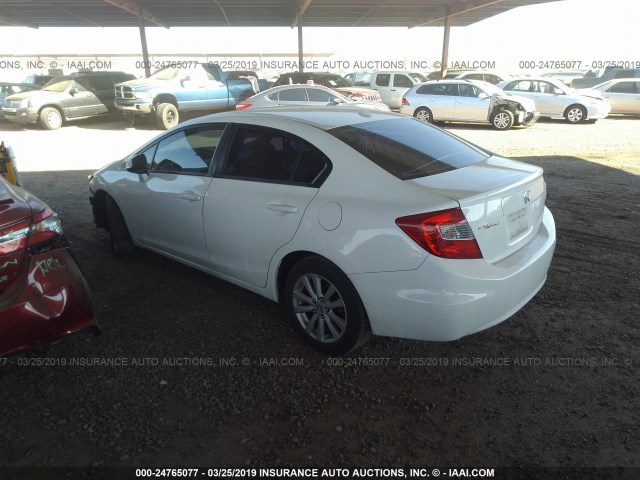 19XFB2F99CE317373 - 2012 HONDA CIVIC EXL WHITE photo 3