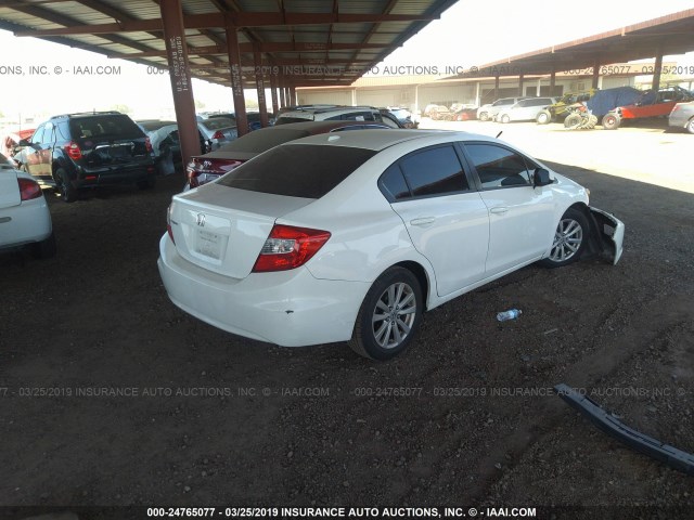 19XFB2F99CE317373 - 2012 HONDA CIVIC EXL WHITE photo 4