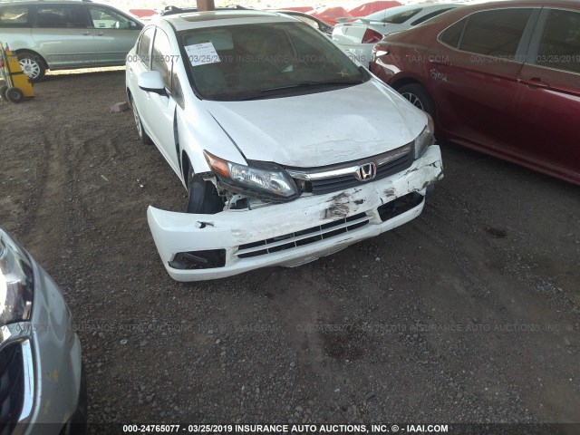 19XFB2F99CE317373 - 2012 HONDA CIVIC EXL WHITE photo 6