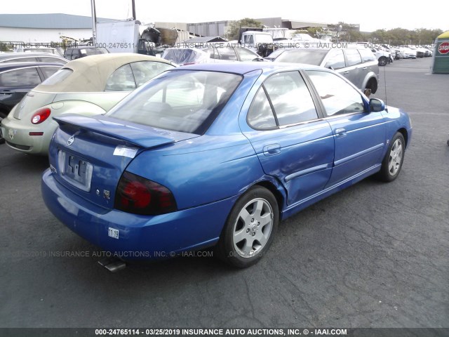 3N1AB51AX4L742162 - 2004 NISSAN SENTRA 2.5S BLUE photo 4