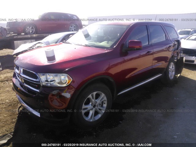 1C4RDHAG0DC637254 - 2013 DODGE DURANGO SXT RED photo 2