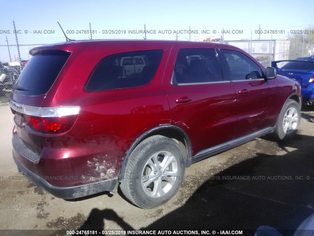 1C4RDHAG0DC637254 - 2013 DODGE DURANGO SXT RED photo 4