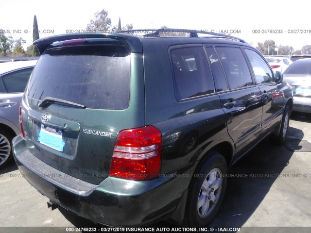 JTEGF21A530087250 - 2003 TOYOTA HIGHLANDER LIMITED GREEN photo 4